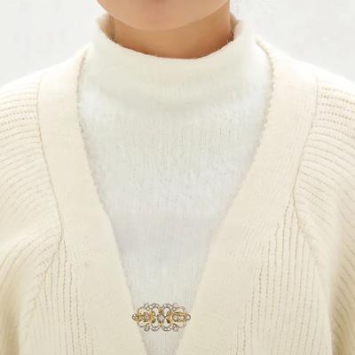 Neuer Pulloverclip mit Strasssteinen und Clip, Umhangschnalle aus Legierung, Kragenclip, Schalclip, europäischer und amerikanischer Taillenclip, feste Brosche