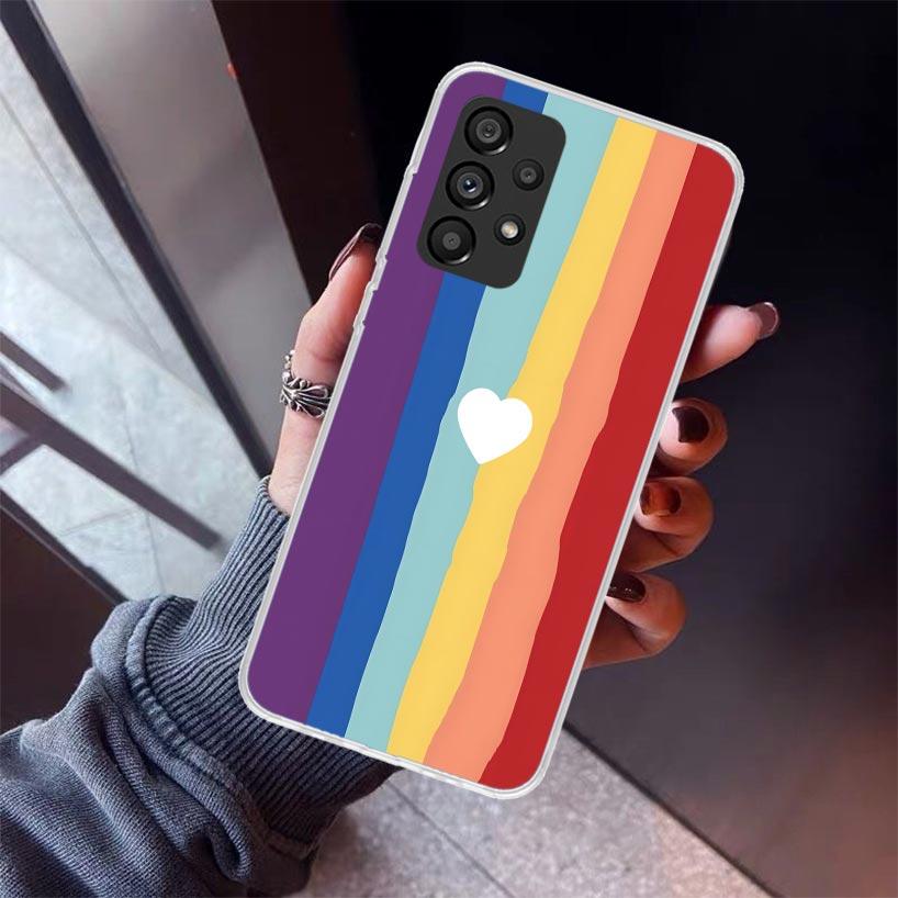 Rainbow Gradient Love Phone Case For Samsung Galaxy A17 A57 A37 A16 A26 A36 A56 A15 A25 A35 A55 A14 A13 A54 A53 A34 A24 A33 A23