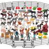 Farm Scene Animal Models Set Pvc Farm Animal And Vegetables Figure Toy For Kids Play And Decoration
