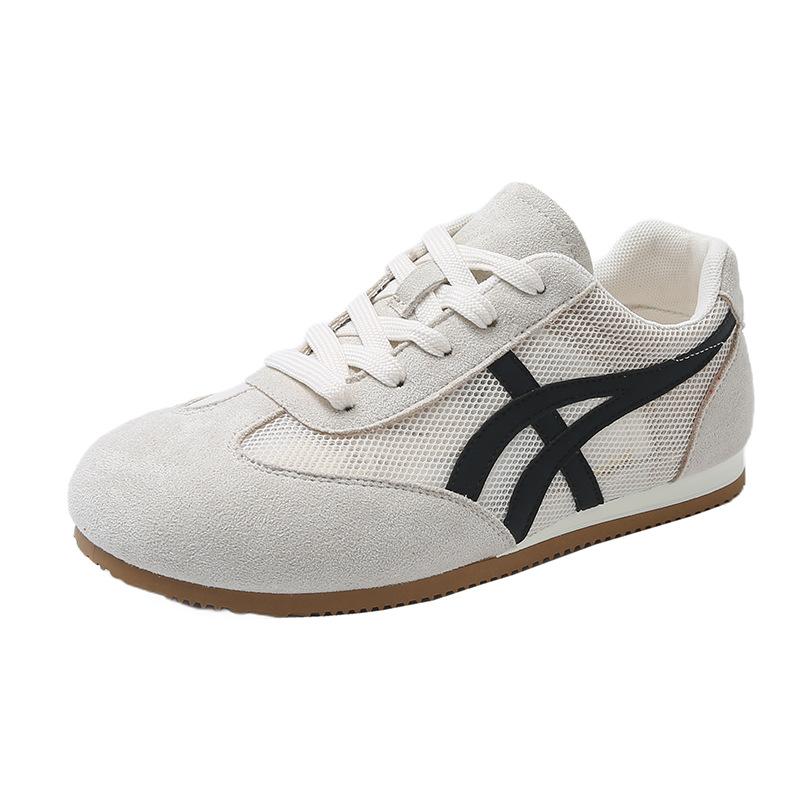 

Кроссовки Niche Retro, подходящие по цвету, немецкие, женские, 2025, новые, универсальные, дышащие, сетчатые, повседневные, спортивные, на плоской подошве, Forrest Gump 35 бежевый