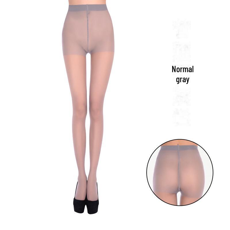 

Женские ультратонкие бесшовные колготки из армированного шелка плотностью 10D на лето One size (90-120 catties) серый