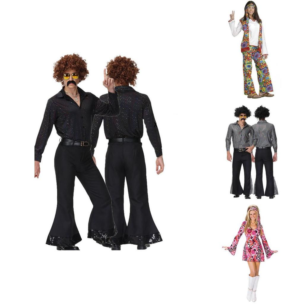 70s Retro Disco Cosplay Costume Set For Men And Women Perfect For Halloween And Themed Parties