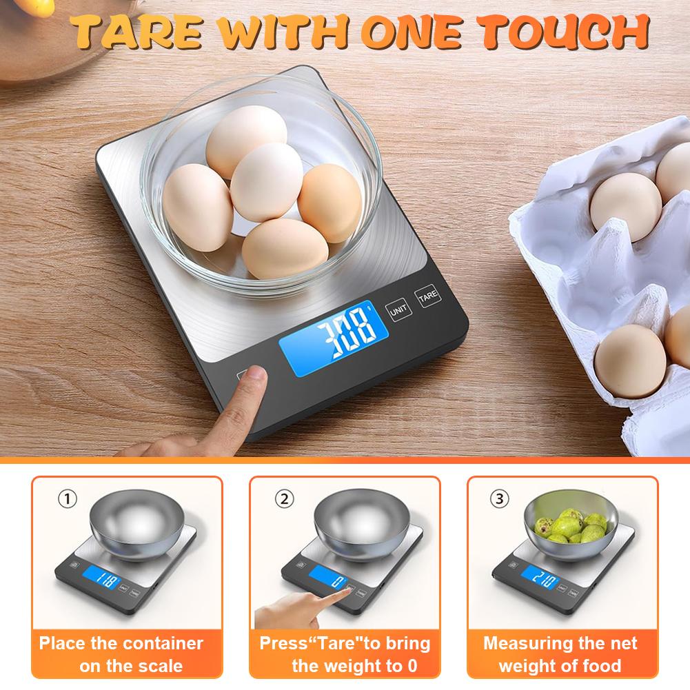 10kg/1g Digitale Küchenwaage Präzisions-Digitalwaage Gramm und Unzen Waage Grammwaage für Gewichtsverlust Backen und Kochen
