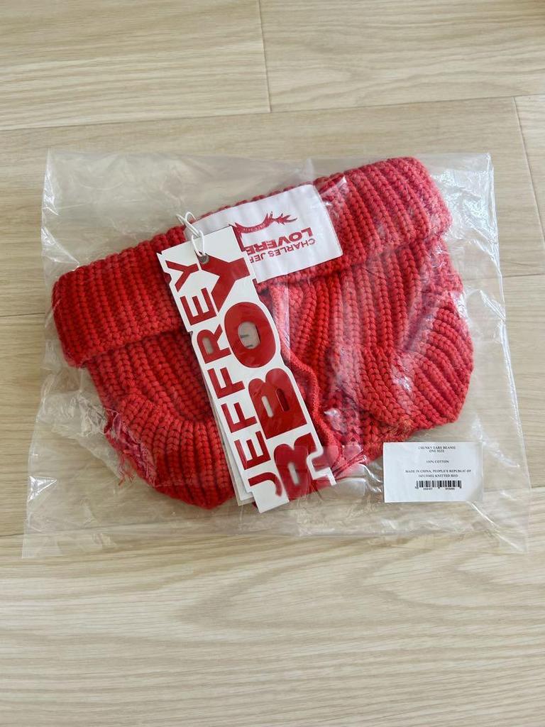[USED] Charles Jeffrey LOVERBOY Knit Hat, Red, Unisex