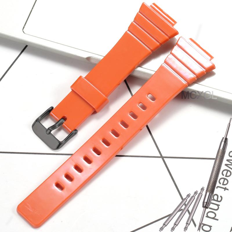 Pryskyřičný řemínek na hodinky pro Casio W-215H W215H W-217H F105W F108WH Náhradní řemínek 18mm Vodotěsné sportovní hodinky Příslušenství