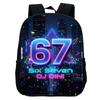 Printed Kindergarten 67 Six Seven Schoolbag, Cartoon Animation 12-inch Backpack Casual and Light
