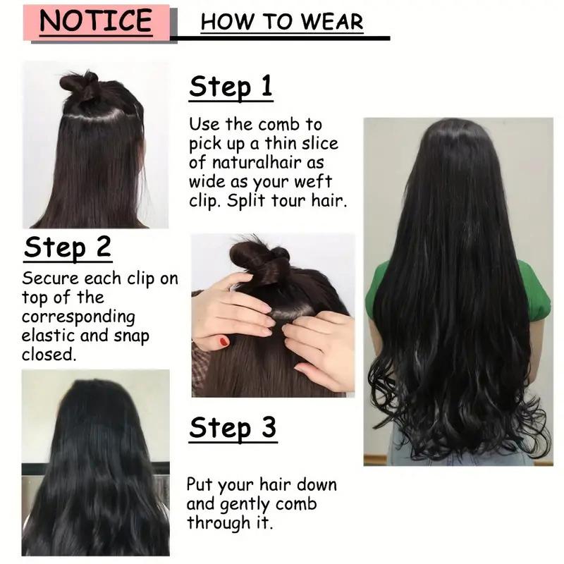 Spot Dyed Ear Dyed Wig Patch Large Wave One Piece Four Card Hair Extension Patch Women's Wig Long Curl Hair Extension Wig