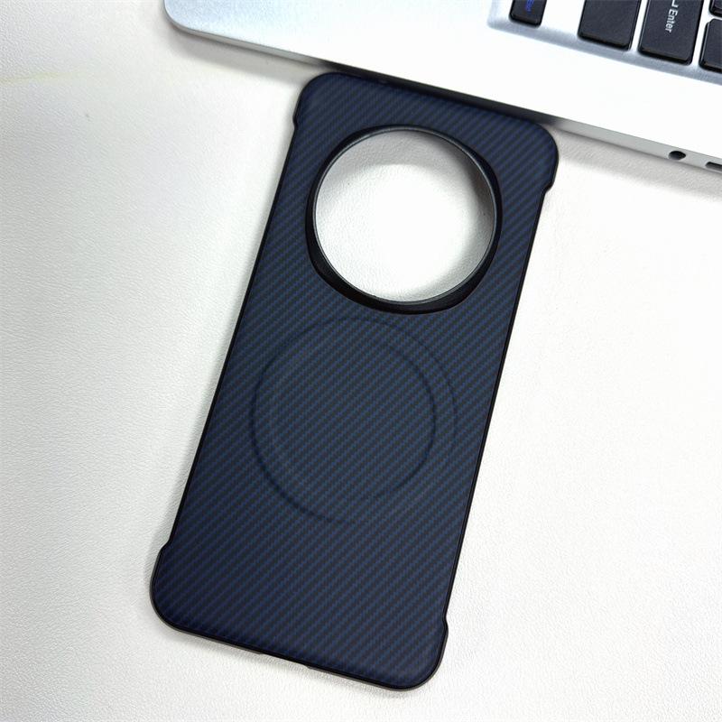 Applicable To Honor Magic7 Mobile Phone Case Without Border Large Hole Carbon Fiber Pattern Sticker Honor X60 Magnetic Anti-drop Protection