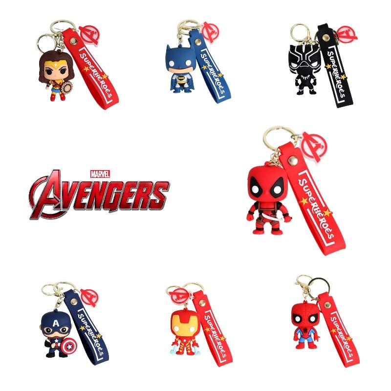 Cartoon Marvel American Captain Spider-man Silikon Schlüsselanhänger Anhänger Batman Superheld Kleines Geschenk