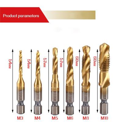 13PC Metric Imperial Composite Tap Set - All-in-One Tapping/Drilling/Chamfering Tool for Metalworking Color Random