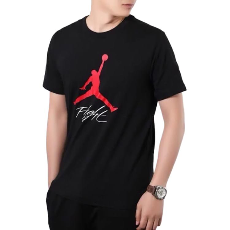 Air Jordan Flight Basketball Short Sleeve Tee Men Tops Black AO0665-010