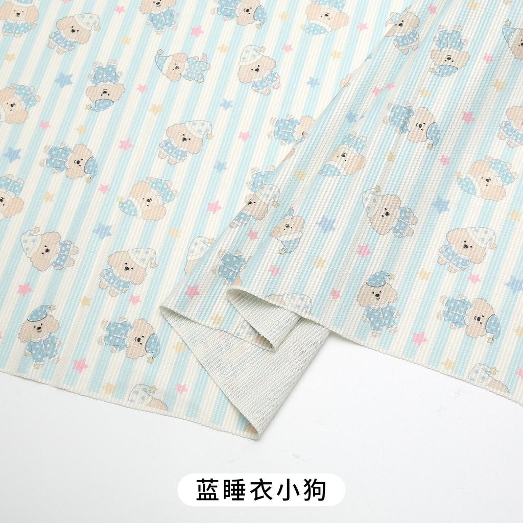 0.5m/2m Fine Strip Thicken Corduroy Cute Cartoon Printed for Sewing Winter Coats Children's Clothing Pants Handmade DIY Fabrics
