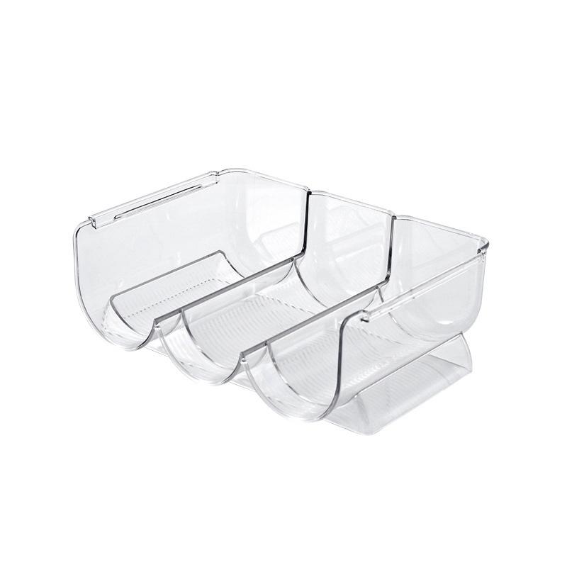 Stapelbarer klarer Kunststoff-Weinregal-Organizer für 3 Flaschen pro Ebene, perfekt für die Präsentation zu Hause, die Speisekammer, den Kühlschrank