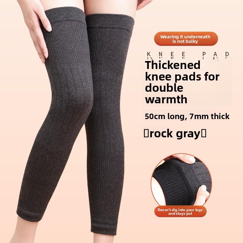 

Кашемірові наколінники для збереження тепла та захисту людей з холодними ногами та суглобами восени та взимку. Захисні чохли для довгих ніг сірий