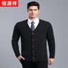 Hengyuanxiang Men's V-Neck Cardigan Sweater