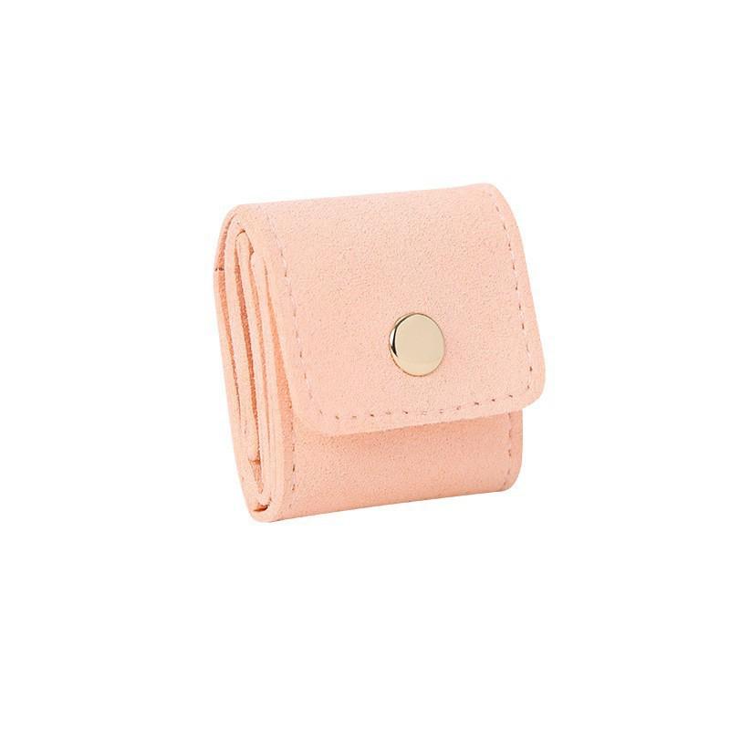 

Foldable Mini Travel Jewelry Box with Buckle – Necklace and Earrings Storage розовый