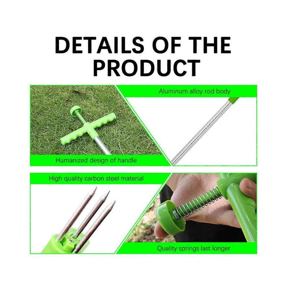 Effortless Stand-Up Weeder, Long Handle Weed Puller with 3 Steel Claws, Garden Lawn Root Remover Weeding Tool