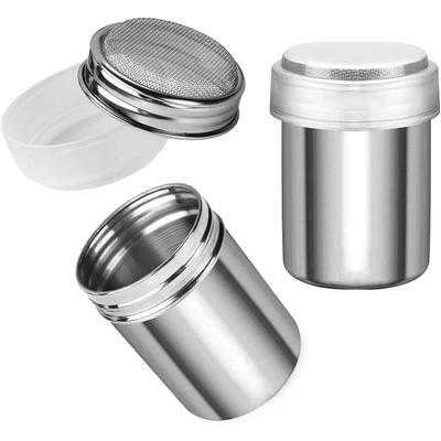 304 Stainless Steel Powder Duster with Mesh Perforated Toothed Canister Powder Duster Korean Powder Cartridge