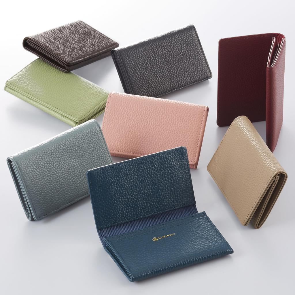 Gulfstream's Soft Cowhide Leather Bi-Fold Slim Business Card Case (GRE-SME-05) in Beautiful Blue Gray, crafted from soft, genuine leather.