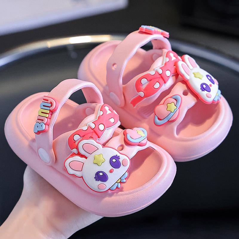 Girls Sandals Children Summer Baby Indoor Soft Bottom Infant Anti-slip Rabbit Slippers Boys Soft Bottom Sandal Slippers