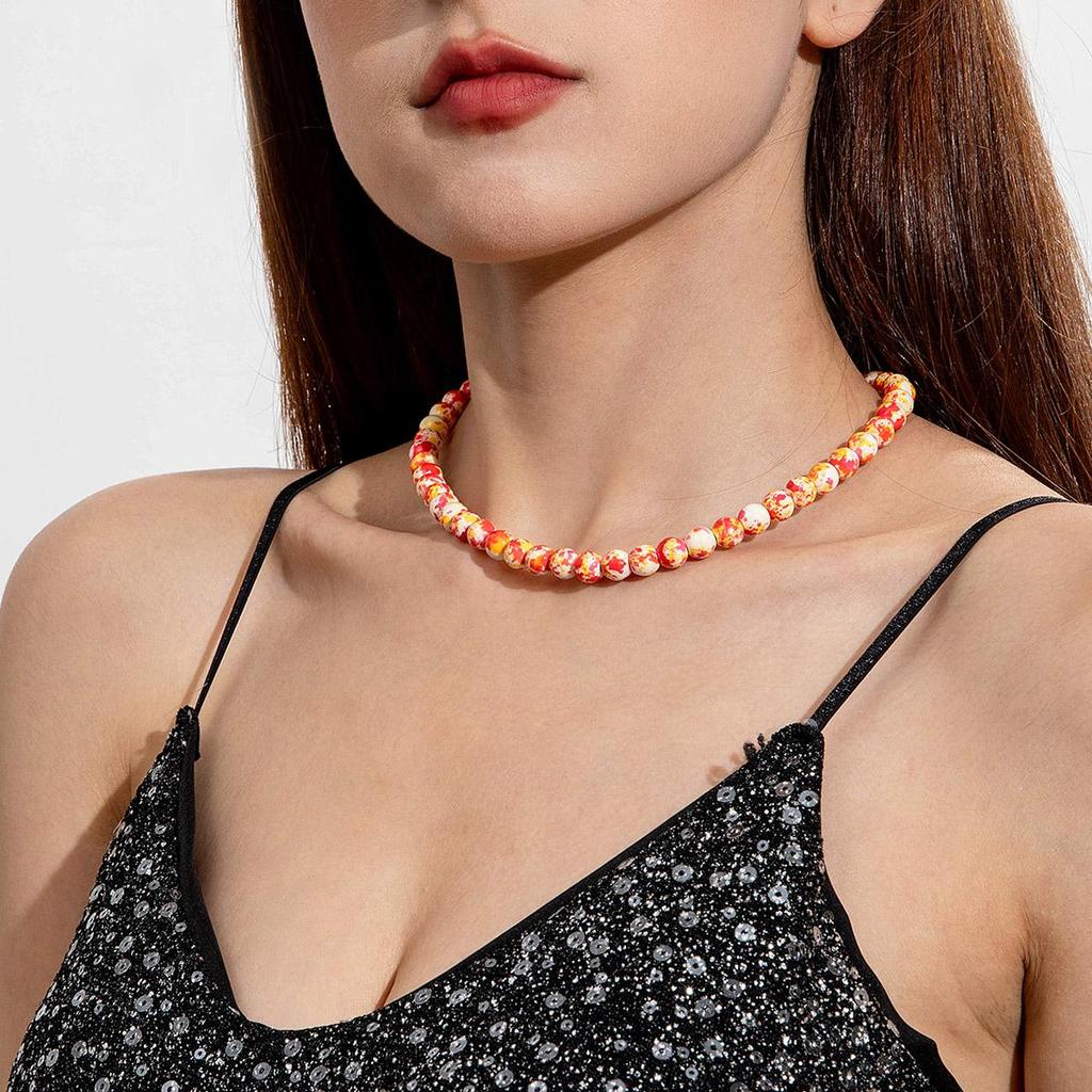 Halloween Creative Blending Style Imitation Turquoise Bead Necklace, Women's Jewelry Niche Design Necklace