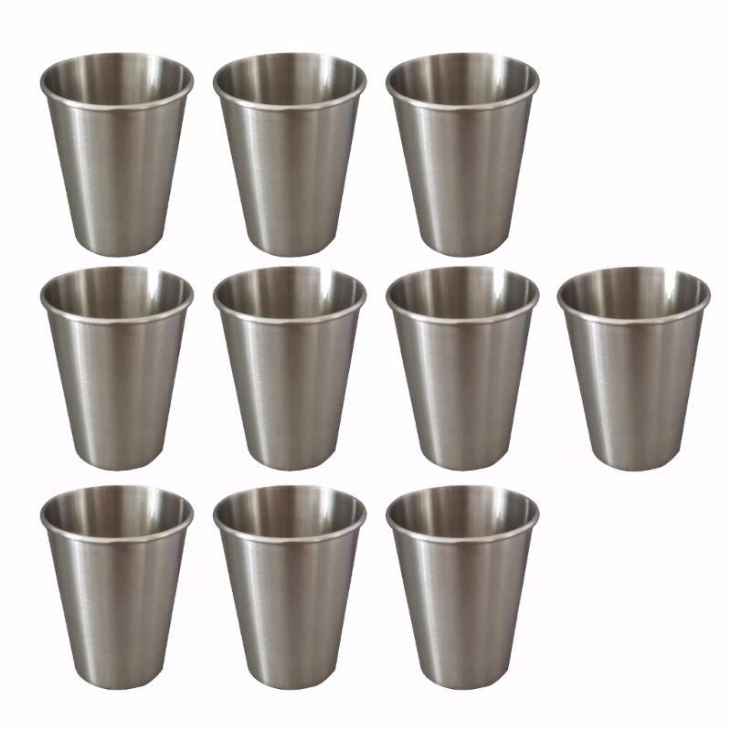 Pack of 10 Multipurpose Drinking Cups Use Friendly Stainless Steel Cups for Students and Activity Enthusiasts 1