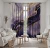 2pc Purple and gold wave pattern curtains   polyester fabric   machine washable   suitable for bedroom living room decoration