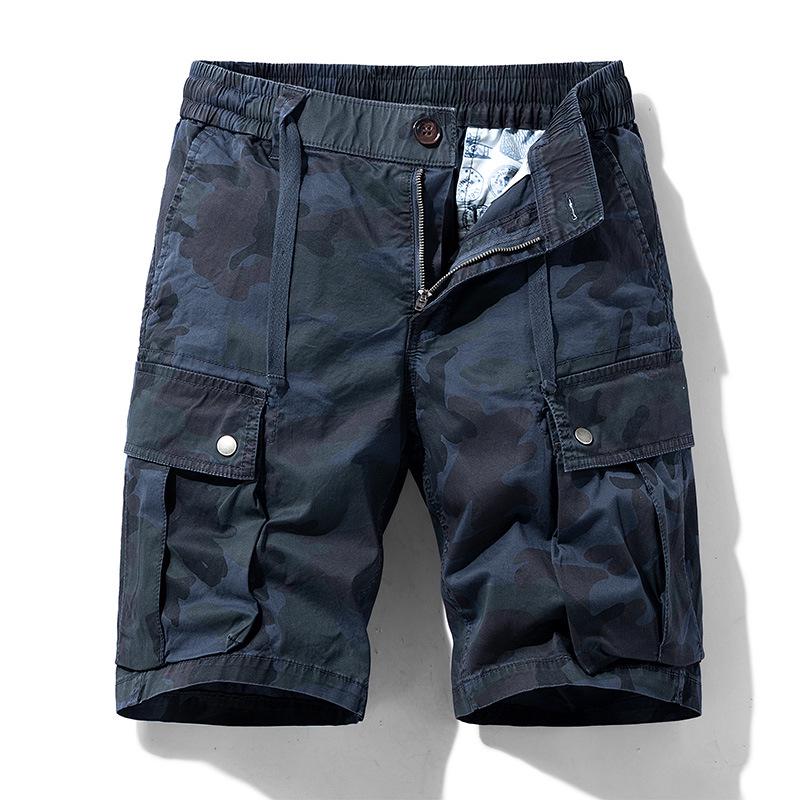 Men's Summer Camouflage Multi-Pocket Retro Workwear Shorts A079