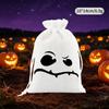 5Pcs Reusable Halloween Candy Bags Linen Halloween Gift Bags Spooky Face Pouches  Trick or Treat
