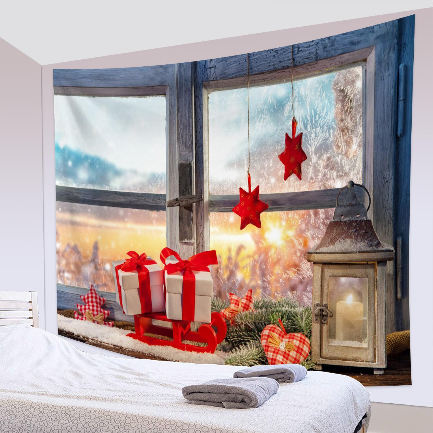 Домашний декор гобелен Рождественская елка Олень Снежная звезда Настенный гобелен — фото 12