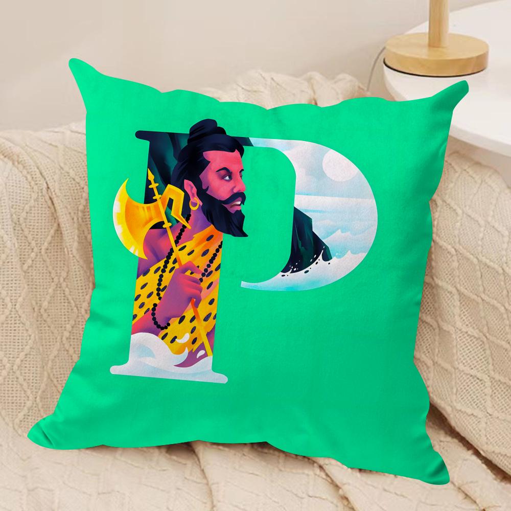 Interesting Letters Cushion Cover Soft Plush Fabric DoubleSided Printed Sofa Cushion Cover for All Seasons Home Decor Gift