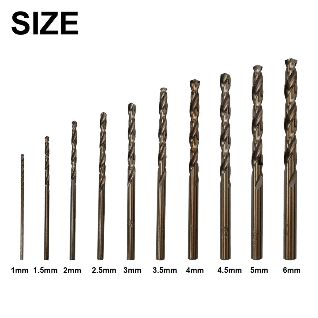 5//6/10pcs HSS M35 Cobalt Drill Bit 1mm 1.5mm 2mm 3mm 4mm 5mm For Stainless Steel High Speed Auger Drill Press Power Tool Parts