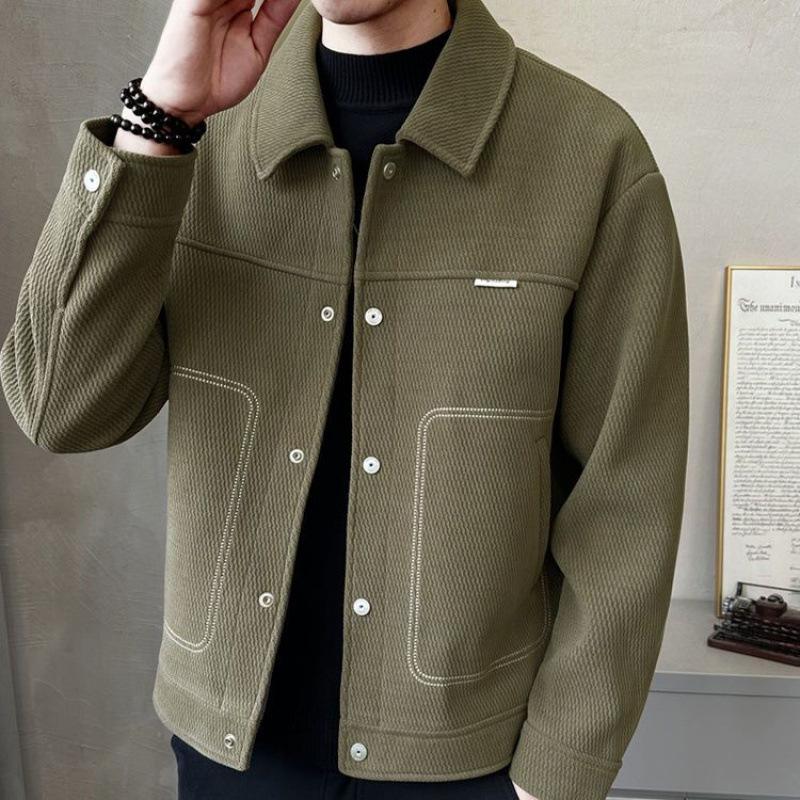 Men's Jackets Spring and Autumn New Trendy Thickened Lapels Casual Men's Tops Young People's Jackets