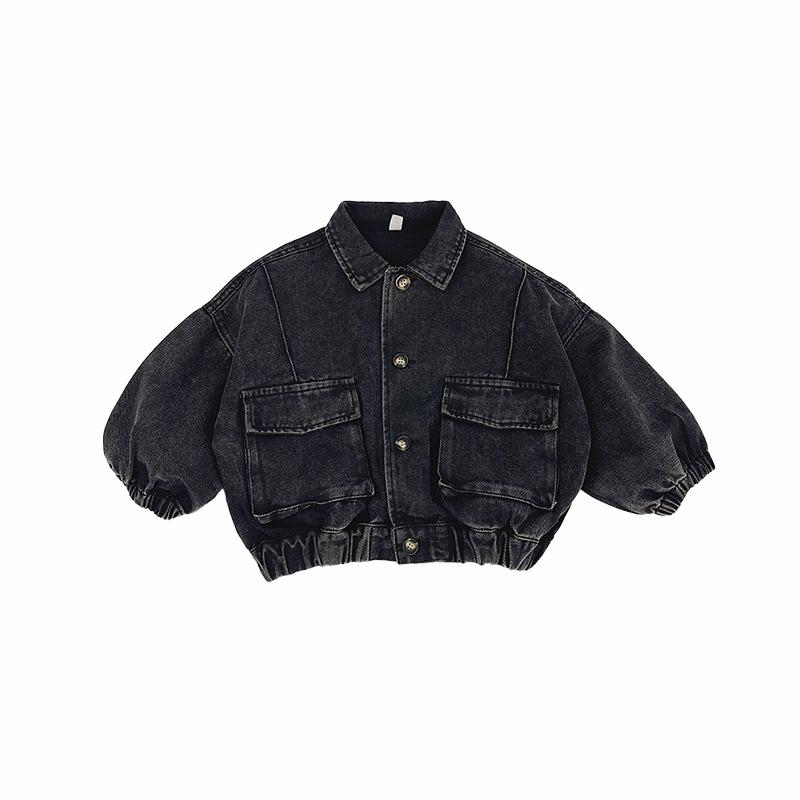 Spring Autumn Retro Children s Denim Jacket - Stylish Loose Fit for Boys & Girls 90 cm