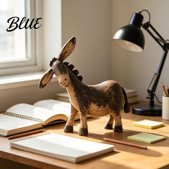 Rustic Shelf Accents Donkey Figurine Vintage Farm Style Animal Statue Whimsical Tilted Nostalgic Country Home Accessories Head Ornament for