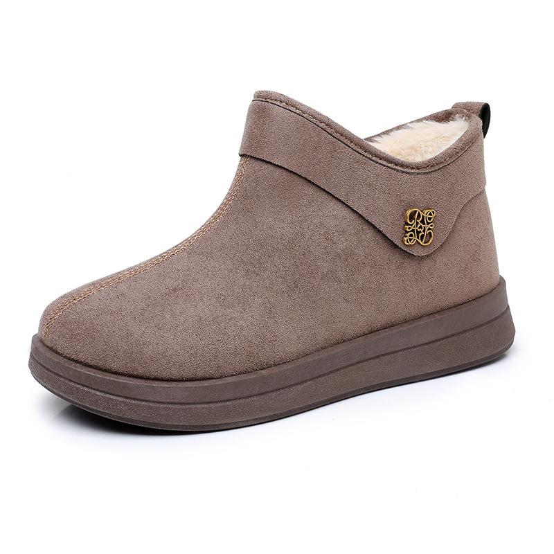 Schuhe Damen 2025 Winter neue Schneestiefel lässig und bequem Damen Baumwollschuhe Samt warm Schnalle Damenschuhe Mutterschuhe