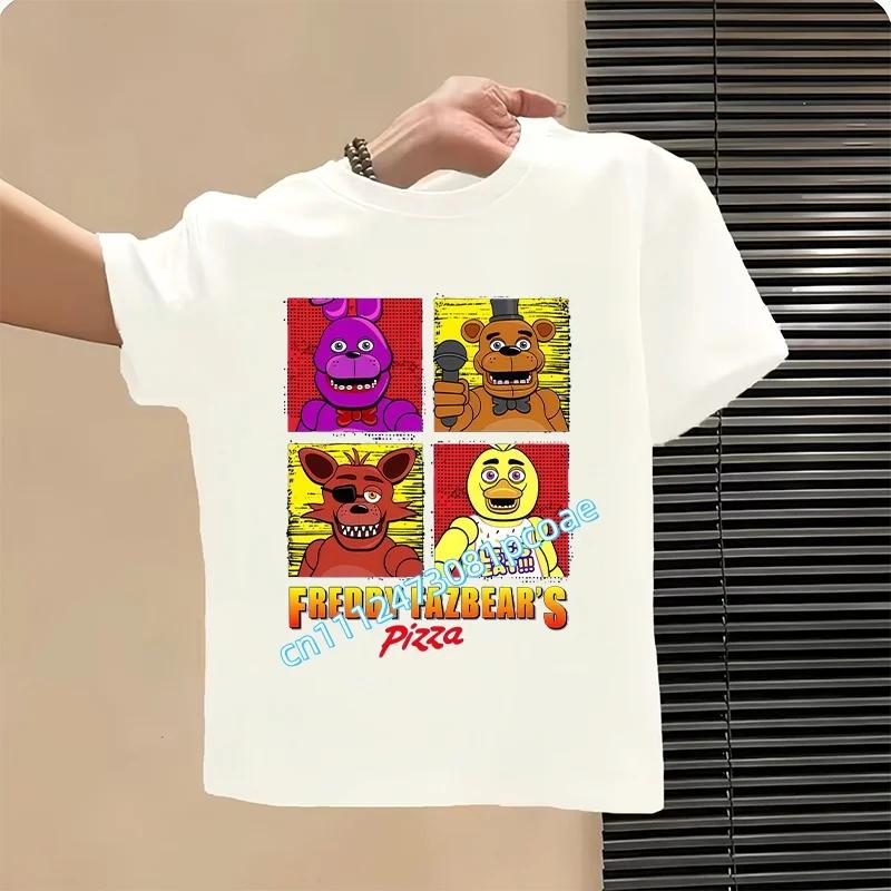 T-shirt FNAF Traspiranti Bambini Five Nights At Freddy Carino Top a Manica Corta Ragazzi Ragazze Moda Estiva T-shirt Abbigliamento Bambini