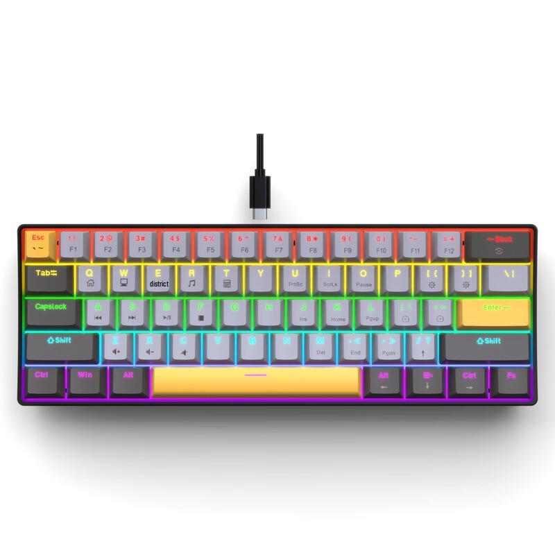 Yunguoguo K33 61-Key RGB Mechanical Gaming Keyboard
