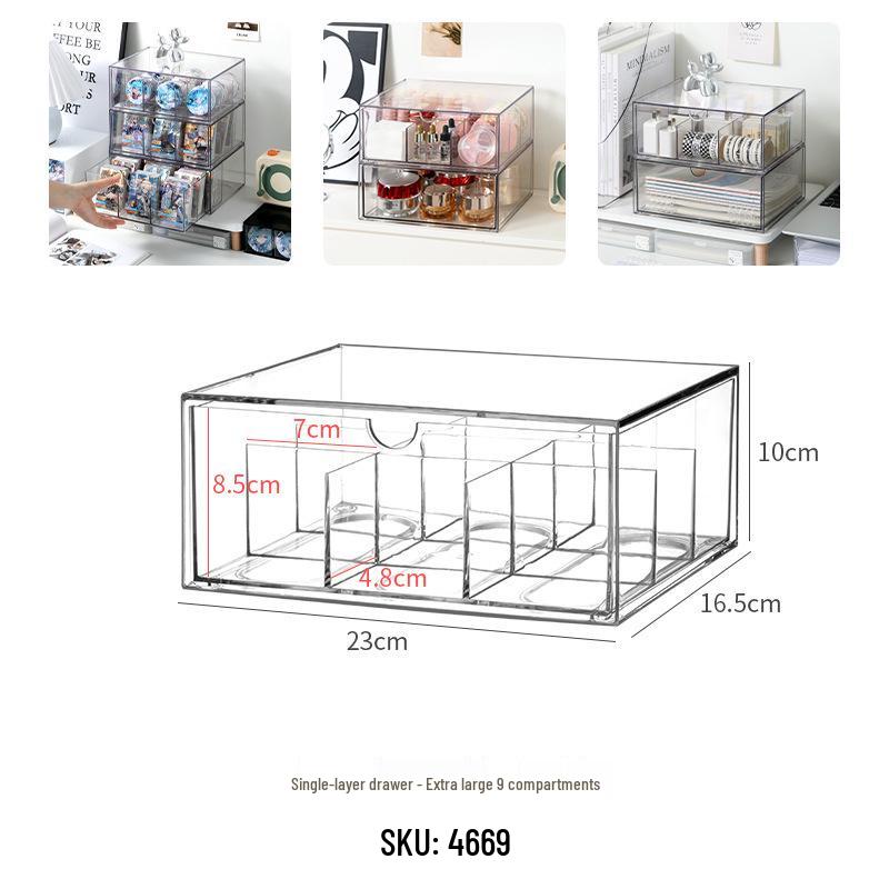 Clear Acrylic Jewelry and Cosmetics Storage Box with Lid