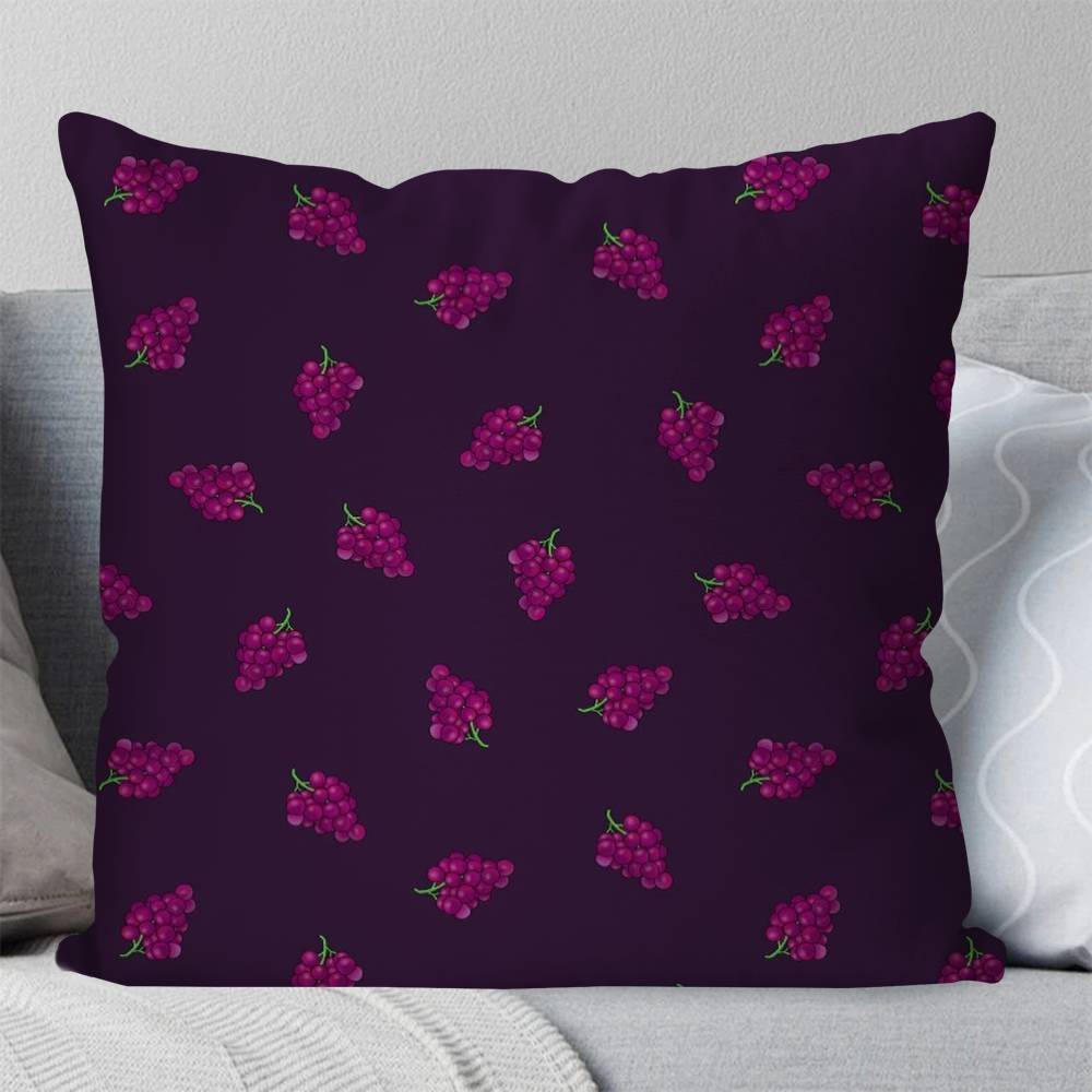 Flower Purple Grape Pillow Case Fashion Square Pillowcase Bedroom Sofa Room Ins Decoration Leisure
