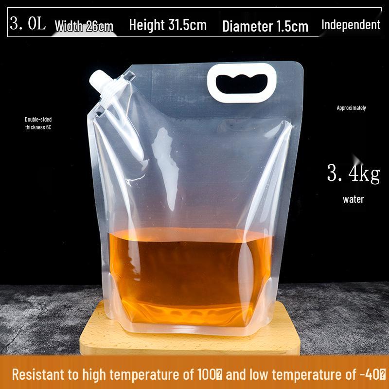 Disposable Transparent Spout Bag for Soy Milk, Chinese Medicine, Soup, or Beverages - Self-Standing and Convenient for Takeaway