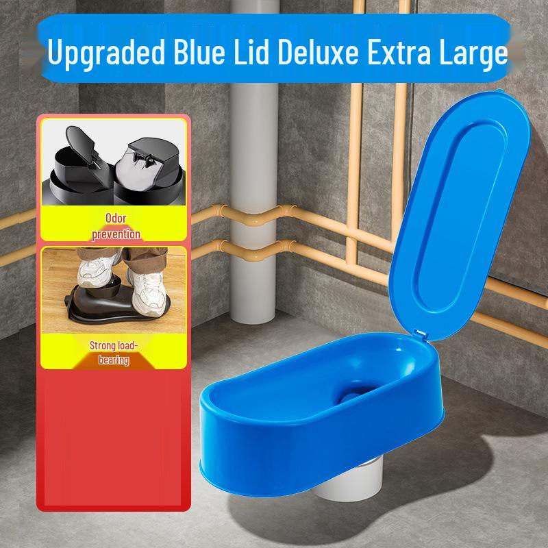 Temporary Plastic Sit-Down Squat Toilet for Construction and Renovation Sites