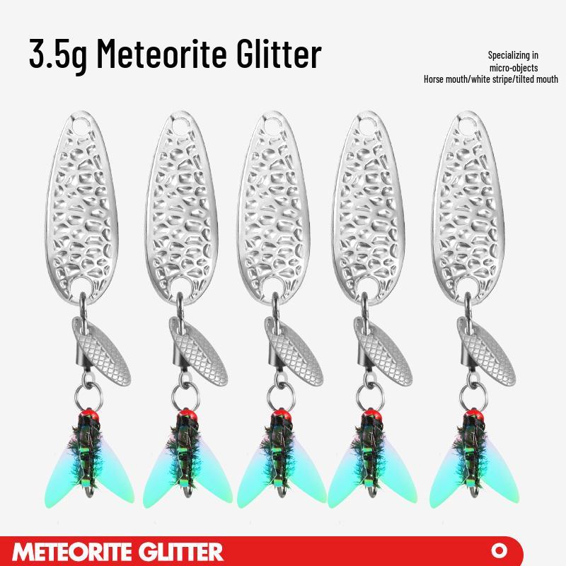 Meteorite Stone Micro Lure: Spinning Sunflower Seed Sequin Hook for Fly Fishing, Rigged for Mandarin Fish with White Stripes