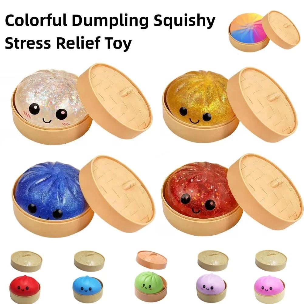Simulation Flash Dumpling Pressure Ball Slow Rebound Soft Pinch Decompression Toy, Office Home Decor for Kids Adults Gifts Amagi