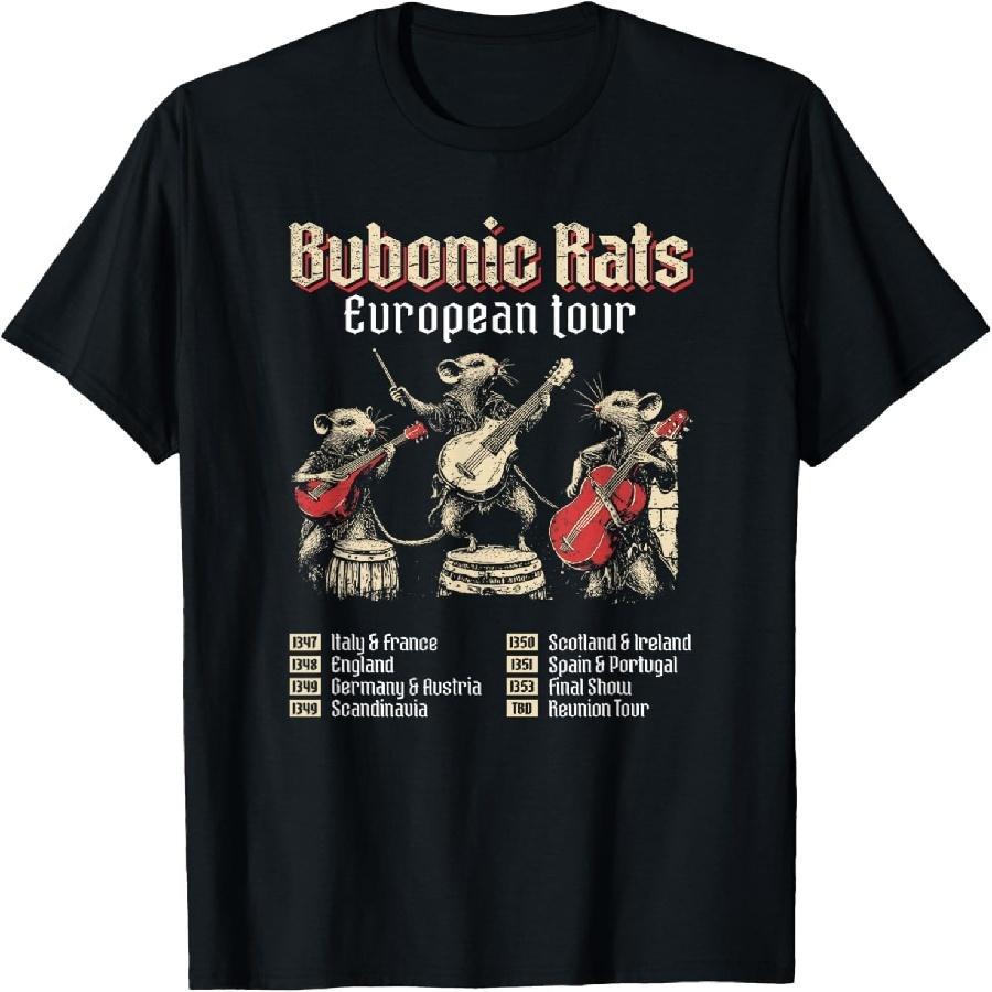 CHDHEVEGOD Bubonic Rats Europe Tour Black Death Bubonic Plague History T-Shirt XXXXXL чёрный