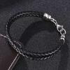 Black Double Leather Chain Charm Bracelet Fits Lobster Clasp Bracelets For Women Lover Jewelry Gift BB1092