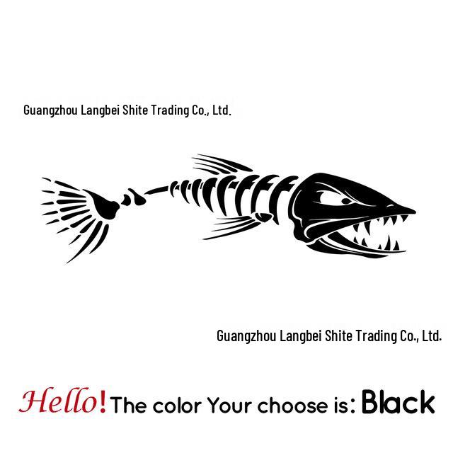 Cross-Border Yacht Hull Horror Fishbone Sticker - Car & Door Decor Double Pack