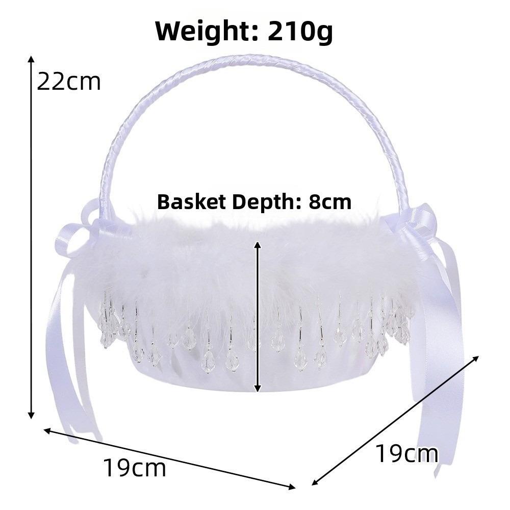Handheld Flower Girl Basket White Wedding Decoration Basket Lace Flower Basket  Party Home Decor