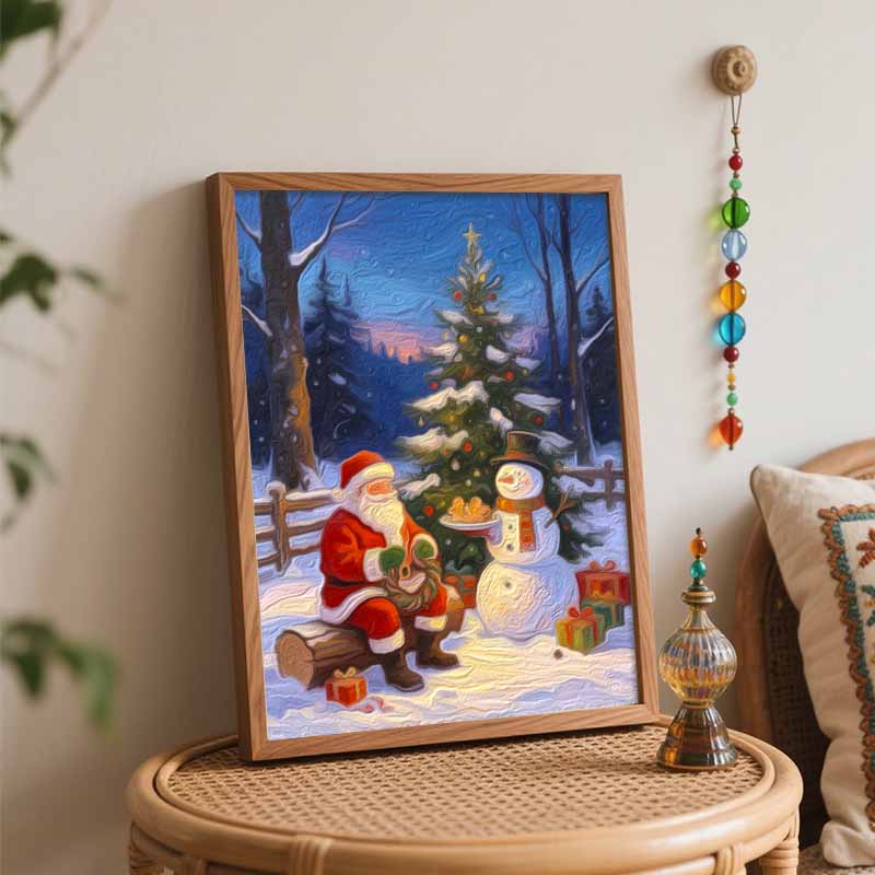 Christmas Santa Claus Snowman Tree Gingerbread digital painting oil painting art kit hand painting home decoration painting