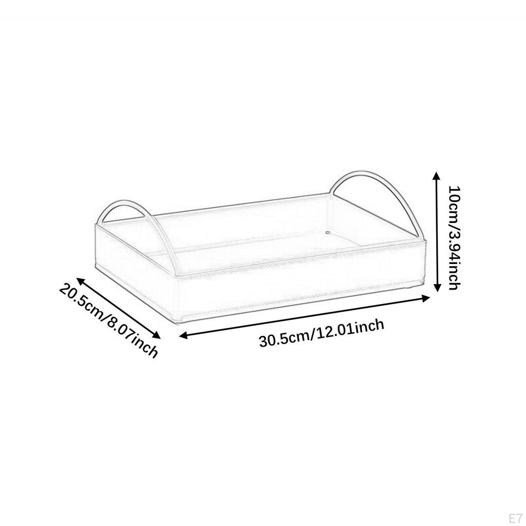 Valet Tray for Keys Wallets Bedside Decor Desk Organizer with Handles Desktop Storage Vanity